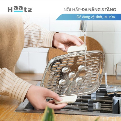 Nồi Hấp Đa Năng 2 Tầng Haatz CIM371, Dung Tích 10L, 8 Chức Năng, 1000W - Hàng Chính Hãng
