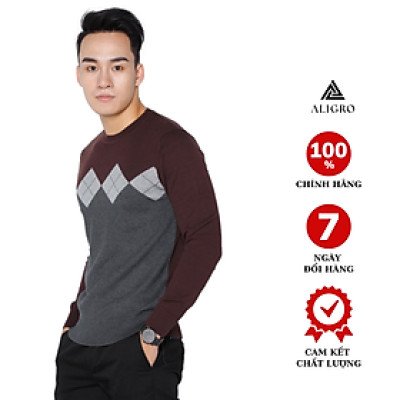 Áo Len Nam Aligro ALEND014 Phối - Xám Nâu