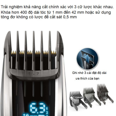 Tông đơ cắt tóc cao cấp Philips HC9450 Công nghệ Auto Turbo Series 9000 - HÀNG NHẬP KHẨU