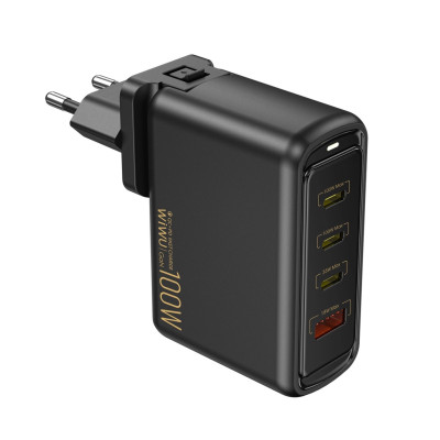 Củ Sạc Nhanh Wi WU WARRIORS 100W QC+PD GAN WI-U022W 1A+3C - Hàng Chính Hãng