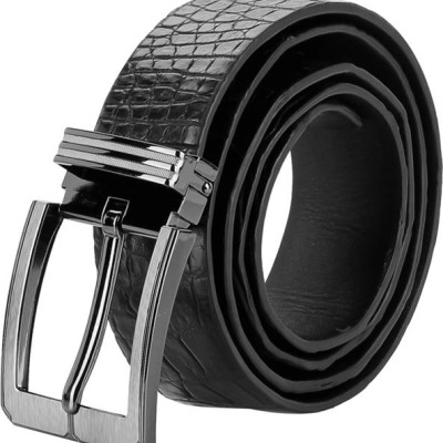 Thắt Lưng Nam Da Cá Sấu Gai Đuôi Đầu Kim Bản Lớn Huy Hoàng HT4715 - Đen