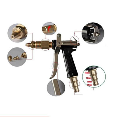 Bộ dây vòi xịt nước rửa xe, tưới cây . tăng áp 3 lần, loại 15m 206236 đầu đồng,đai,nối vàng+ tặng mở chai TL