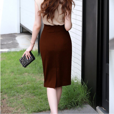 Chân Váy Dài Lưng Cao Phối Nút Phong Cách Váy Công Sở,  Chất Vải Tốt Co Giãn Nhẹ CV19
