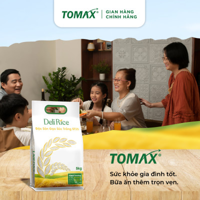 Gạo hữu cơ ST25 Deli Rice thượng hạng, dẻo thơm, ngon nhất thế giới - túi 5kg - TOMAX