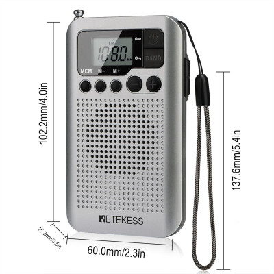 Radio Retekess TR106 FM / AM di động với màn hình LCD