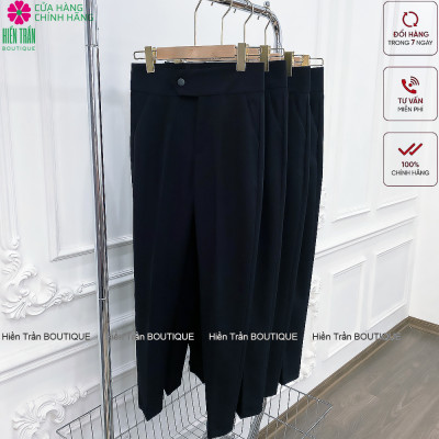 Quần baggy nữ Hiền Trần BOUTIQUE cạp cao đẹp cúc bấm đồ công sở form dáng chuẩn chất vải cao cấp