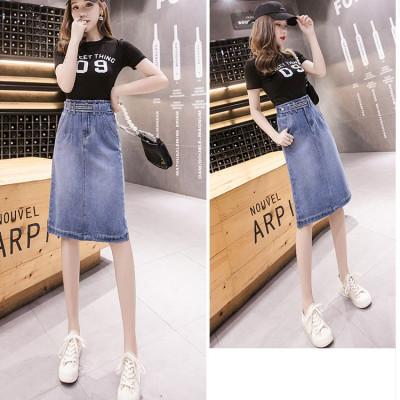 Chân váy jean ngang gối hàng thiết kế cao cấp 05 C001