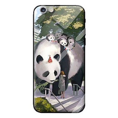Ốp kính cường lực cho iPhone 6s Plus mẫu GẤU TRÚC 60 - Hàng chính hãng