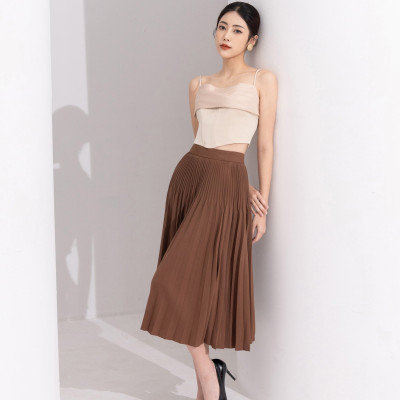 Chân váy dập ly dáng xòe xẻ quạt dày dặn thời trang công sở HeraDG WJPBB2028