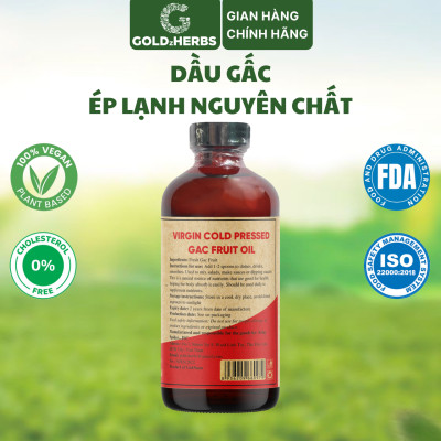 Dầu gấc ép lạnh nguyên chất GoldzHerbs – Chai 120ml/ 250ml