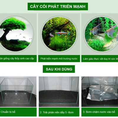 Đá Nham Thạch 2KG + Phân nền Dia Max AQua túi 2KG cho hồ thủy sinh