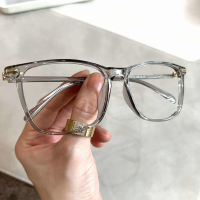 Kính gọng Mắt vuông form to nhựa dẻo siêu nhẹ màu thạch xám