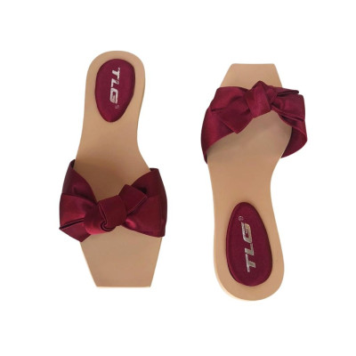 Dép nữ mũi vuông thắt nơ thời trang phong cách 21766