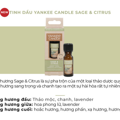 Tinh dầu Yankee Candle - Sage & Citrus (15ml)