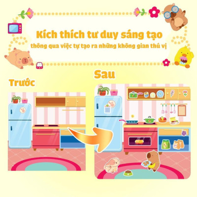Sách - Tranh Đồ Chơi Bóc Dán Sticker Capybara Cho Bé - Combo 3 Cuốn - Megabook