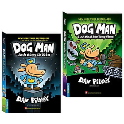 Sách - Dog Man Anh Hùng Lộ Diện + Sinh Nhật Lộn Tùng Phèo - Combo 2 Tập - Minh Thắng