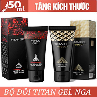  Bộ Đôi Titan Gel Đỏ + Titan Gel Gold Tăng Kích Thước - Hàng Chuẩn Nga