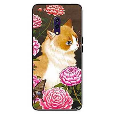 Ốp lưng in cho Realme X Mẫu Mèo Và Hoa