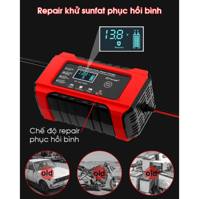 Sạc Ắc Quy Thông Minh Foxsur 12V/7A Chính Hãng: Hiệu Quả với Khả Năng Khử Sunfat và Tự Ngắt khi Đầy
