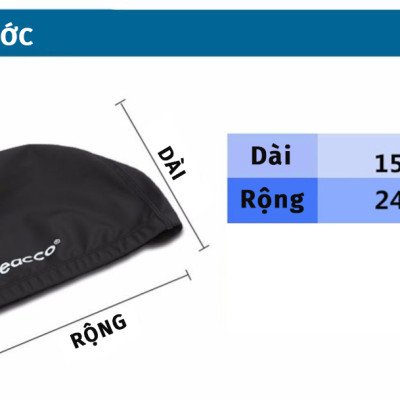 Nón Bơi Vải PU co dãn cao cấp, độ đàn hồi cao, bền đẹp , phù hợp với các bạn không quen loại nịt chặt Yesure Cleacco Cao Cấp Chống Thấm Nước , Mềm Mại - Hàng Chính Hãng