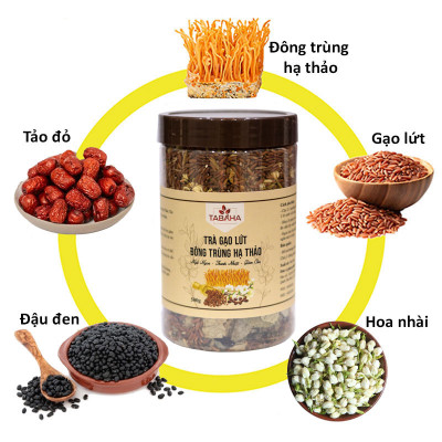 Trà Gạo Lứt Đông Trùng Hạ Thảo TABAHA 500g Giúp Thanh Nhiệt, Tăng Đề Kháng