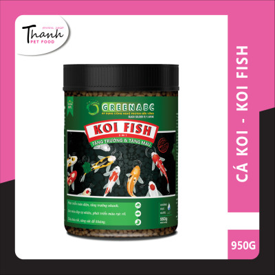 Thức ăn Cá Koi nhãn GREENABC - Độ đạm hơn 40% giúp cá tăng size, tăng màu, tiêu hóa tốt, tăng đề kháng – Hộp 950g