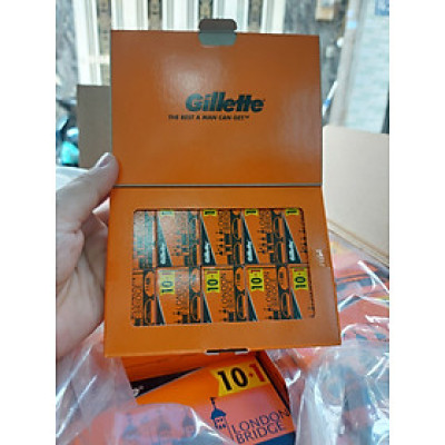 Vỉ 110 lưỡi lam Gillette London Bridge giá rẻ (Gồm 10 hộp nhỏ - mỗi hộp 11 lưỡi)