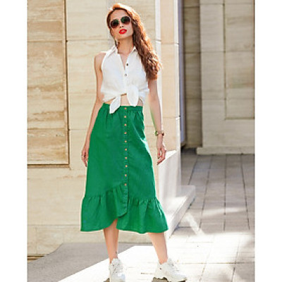 Váy Midi Linen Catalina SKI034 Thời trang thiết kế Hity