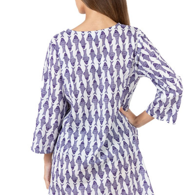 Đầm Xẻ Tà Thêu Cotton Isla Bonita