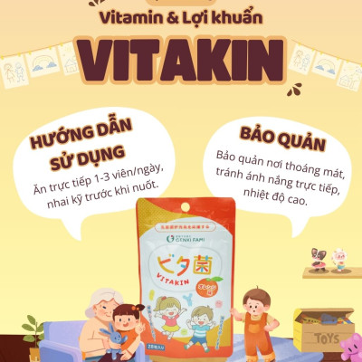 Kẹo Dẻo Vị Cam Bổ Sung Vitamin và Lợi Khuẩn Genki Fami Nhật Bản