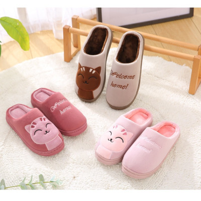 Dép Bông Đi Trong Nhà Hình Mèo Dễ Thương Cực Êm, Đế Nhựa Dẻo Được Khâu Rất Chắc Chắn. DP97