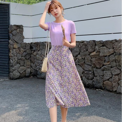 CHÂN VÁY HOA NHÍ TIGOON DỊU DÀNG - Hoa Tím - M