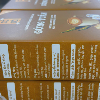 Hộp 6 cốc cà phê muối huế hoà tan Gừng Tuần (6 cốc x 20g)