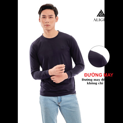 Áo Thun Nam Dài Tay Aligro Chất Liệu Cao Cấp, Siêu Mềm Mại, Dày Dặn, Cực Dễ Chịu, Thấm Hút Tốt ALGAPD062