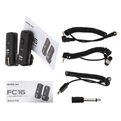 Đèn flash Godox FC-16 2.4GHz 16 kênh điều khiển từ xa không dây  cho Nikon D5100 D90 D7000 D7100 D5200 - Đen - phích cắm JP