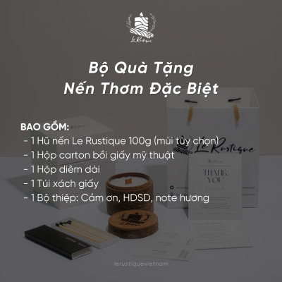 Set Quà Tặng Nến Thơm Trị Liệu Le Rustique Phiên Bản Special - 9 Mùi Hương - Nến Thơm Cao Cấp - An Toàn Sức Khỏe - 100g