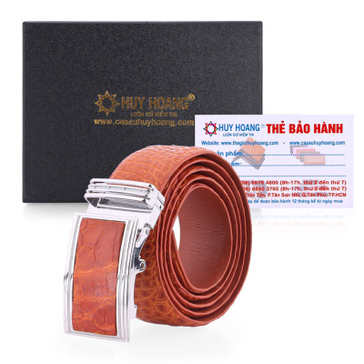 HJ4774-75-76-77 - Thắt lưng nam da cá sấu bản lớn màu đen, nâu đất, nâu đỏ, vàng