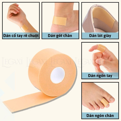 Miếng dán gót chân 4.4 mét Bảo vệ chân Chống trầy, chống rộp chân, sần da Giảm đau khi mang giày, cao gót Legaxi