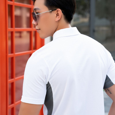 Áo Polo Nam Cổ Bẻ, Phối Nách, Xẻ Tà ALLPUR Công Nghệ Coolmax Siêu Mát - Chống Nhăn - Ngăn Mùi - Màu Trắng