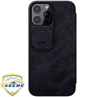 Bao da dành cho iPhone 13 Pro hàng chính hãng Nillkin QIN có nắp trượt bảo vệ camera