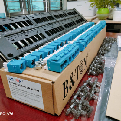 Thanh Patch Panel CAT6 UTP-48 Port. Hãng BTON- model: 48-68746. Hàng chính hãng