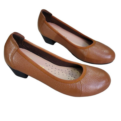 Giày Búp Bê Nữ Cao Gót HA NAM Da Bò Thật Thời Trang Cao Cấp 5cm GBBN2079