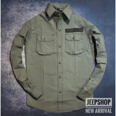 Áo sơ mi dài tay US.Army_kaki_túi hộp