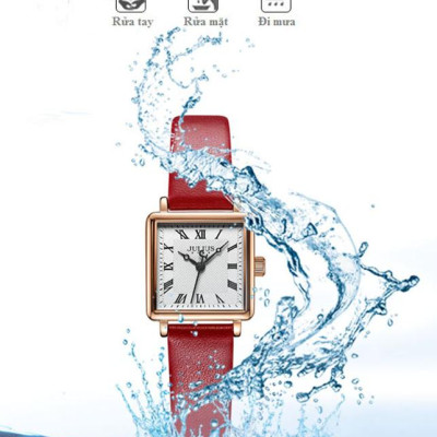 Đồng Hồ Nữ Julius Star Hàn Quốc JS-031 Mặt Kính Sapphire Dây Da