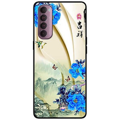 Ốp lưng dành cho Oppo Reno 4 Pro mẫu Hoa Xanh và Bướm