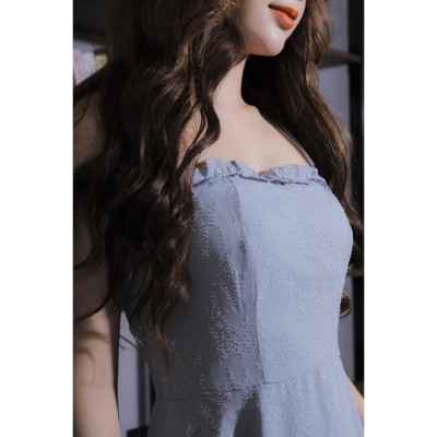 Váy 2 Dây Đi Dự Tiệc Màu Xanh Ghi 23V032 Pi Style