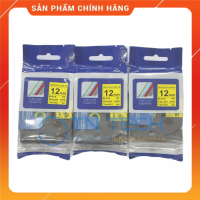 Nhãn In TNE-S631 - Đen nền vàng 12mm x 8m - Dùng cho máy in BROTHER - AIMO - PUTY [Hàng nhập khẩu]