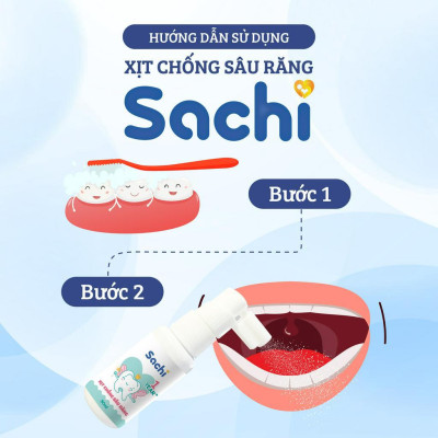 Xịt Chống Sâu Răng Cho Bé SACHI Ngăn Ngừa Mảng Bám Giảm Hôi Miệng, Mang Lại Hơi Thở Thơm Mát Chai 30ml