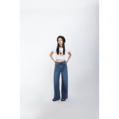 DOTTIE - Áo thun ngắn Smile nữ trắng T0558