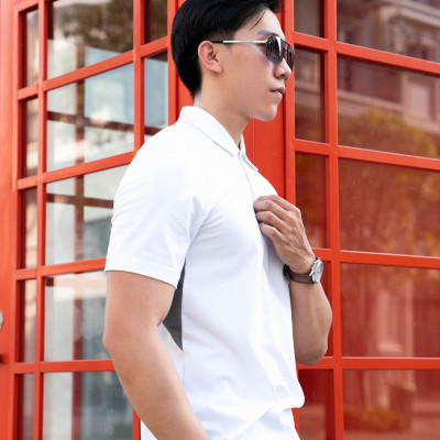 Áo Polo Nam Cổ Bẻ, Phối Nách, Xẻ Tà ALLPUR Công Nghệ Coolmax Siêu Mát - Chống Nhăn - Ngăn Mùi - Màu Trắng